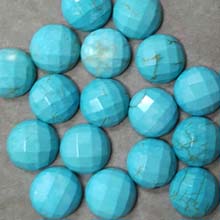 14MM FACETED ROUND CABOCHON STABILIZED TQ(6PCS/BAG)